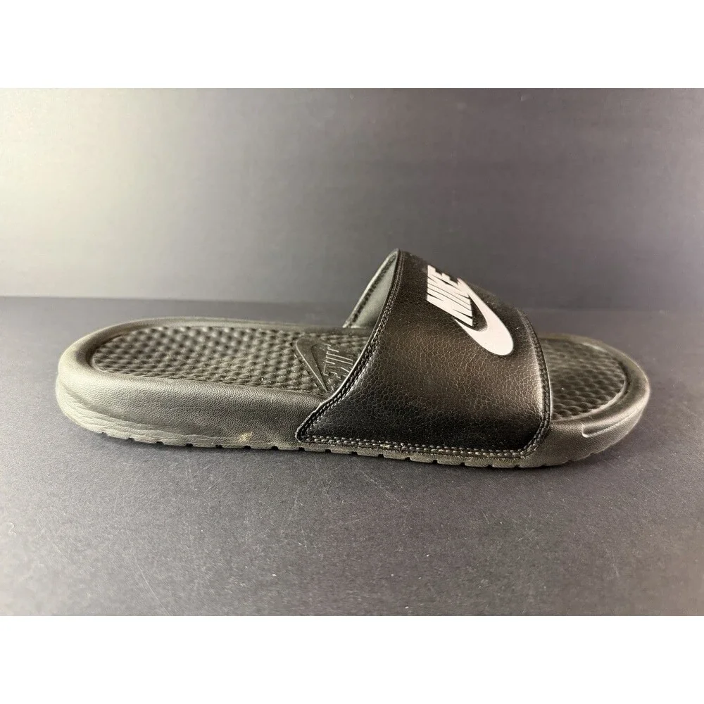Nike Mens Size 8 Black Slip-On Slide Sandals Benassi JDI 343880-090 w/ Logo